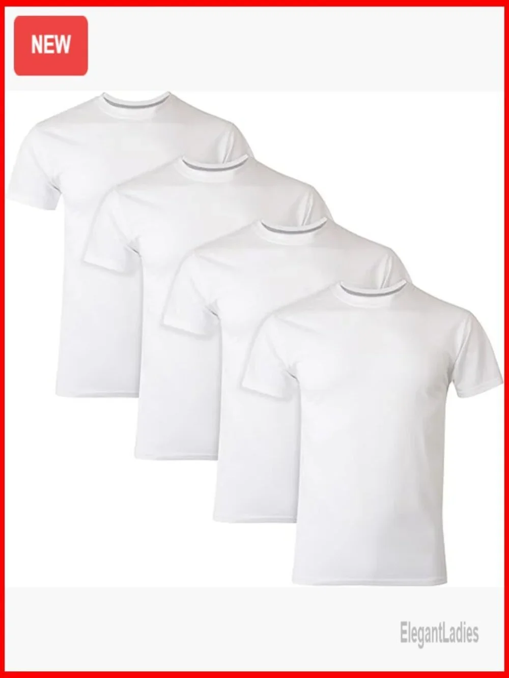 Slim Fit Moisture Wicking Undershirts 4-Pack Crewneck Tees